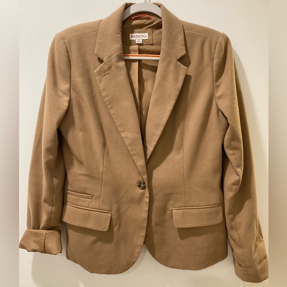 Camel blazer, size 10